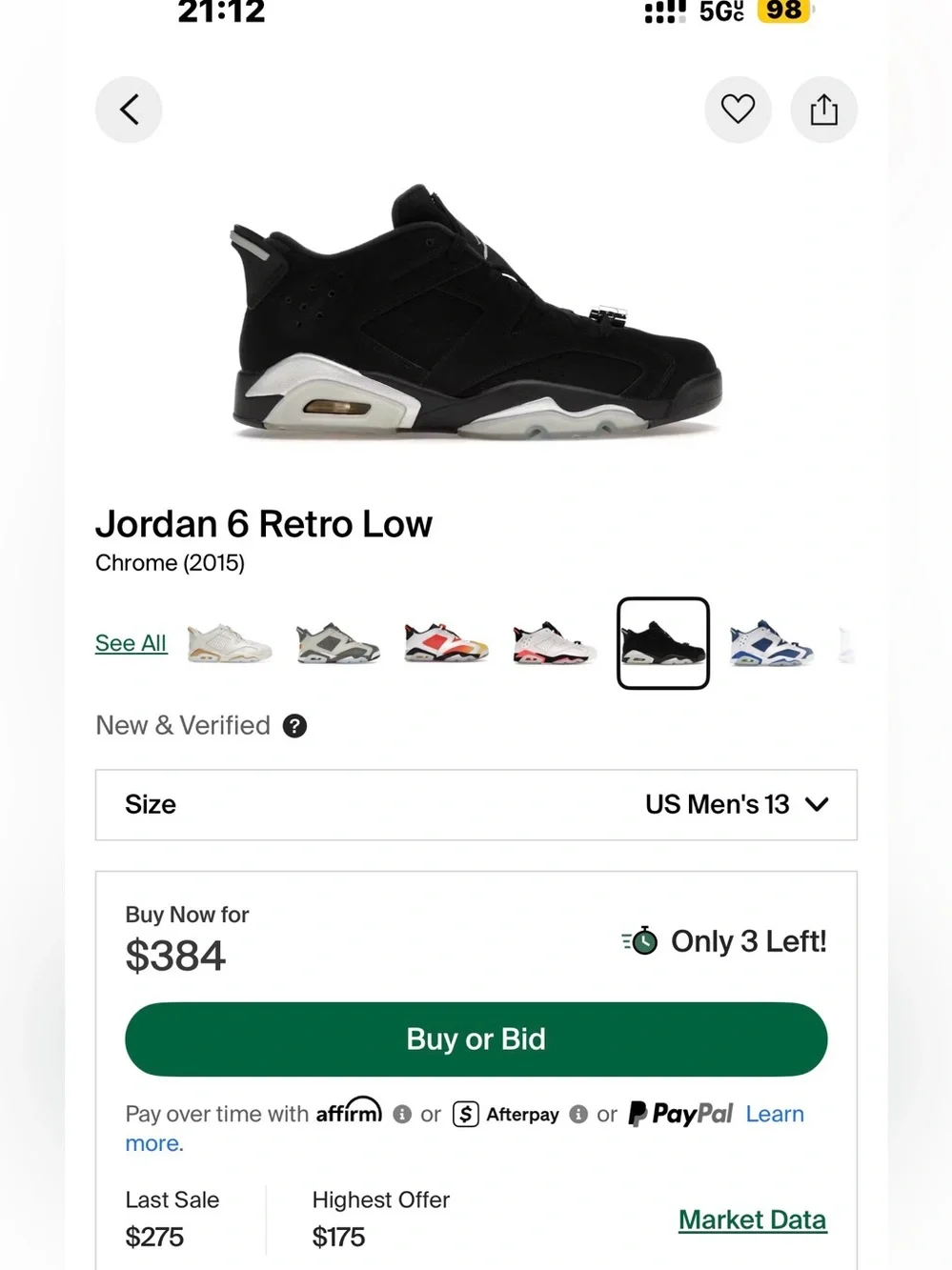2015 Jordan Retro 6 Men’s Black Low-Top Basketball Sneakers